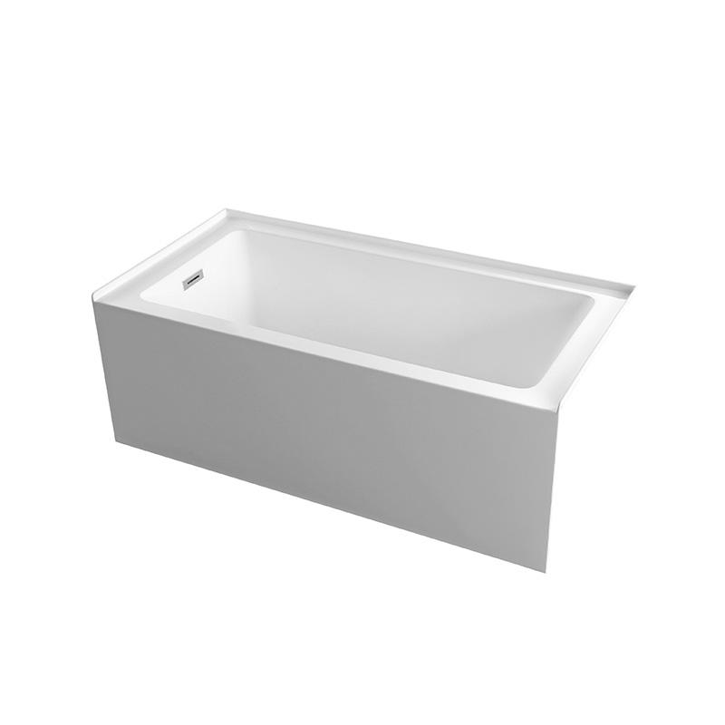 60 × 30 بوصة أكريليك Alcove tub الصين الشركة المصنعة ، حوض الاستحمام الأيسر استنزاف باللون الأبيض